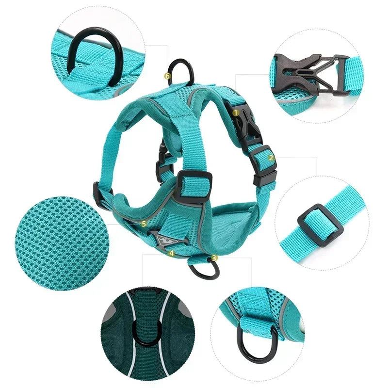 No-Pull Reflective Dog Harness & Leash Set
